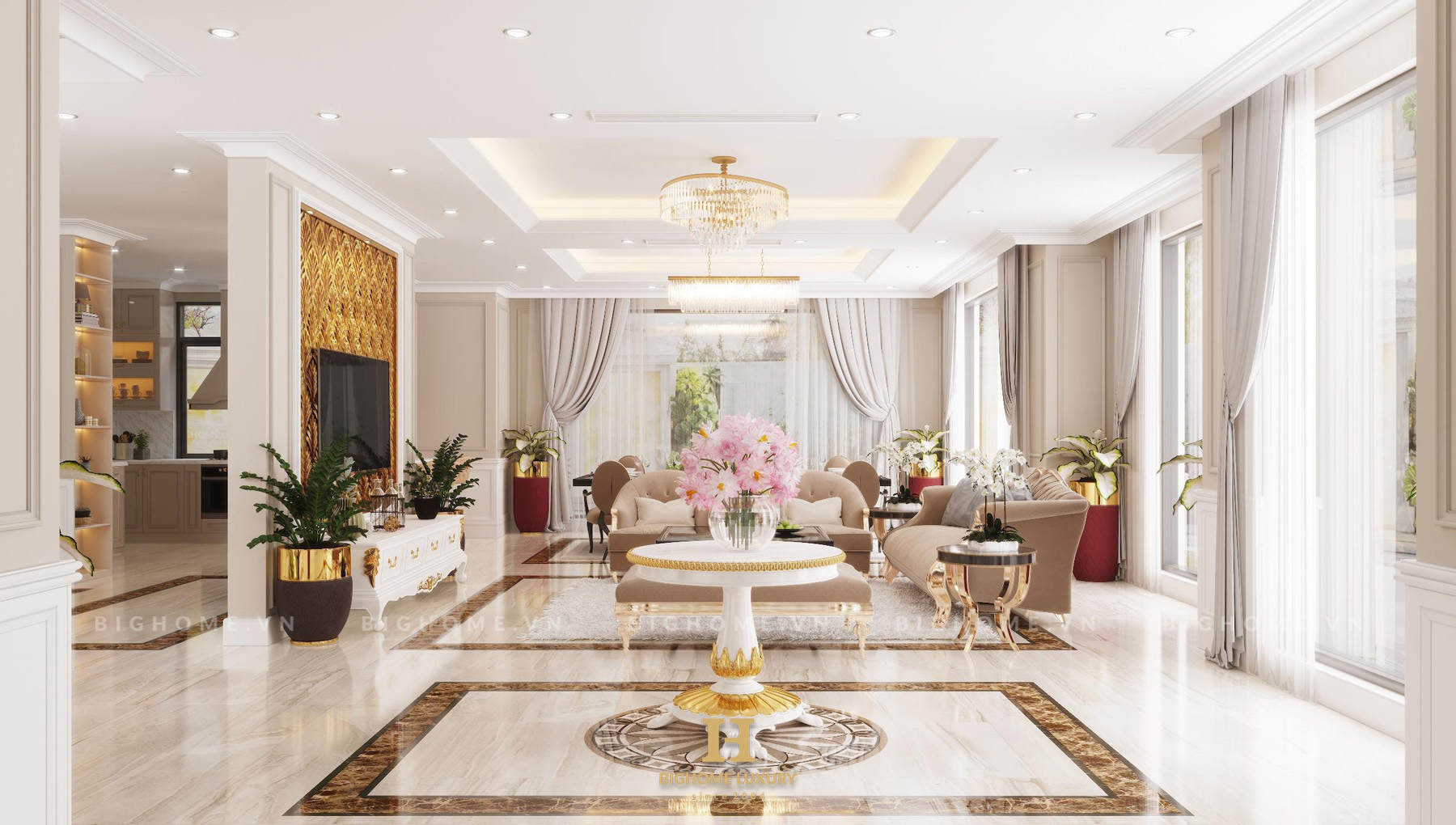 Dịch thiết kế nội thất phòng khách đẹp ấn tượng tại Hà Nội