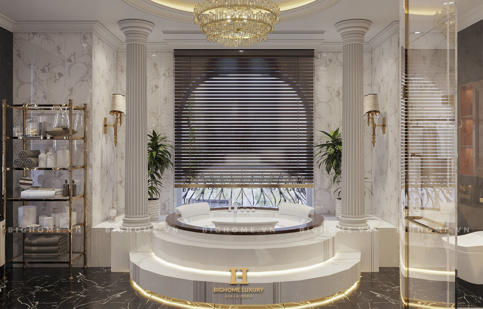 Toàn cảnh thiết kế nội thất phòng tắm biệt thự Vinhomes Ocean Park đặc biệt ấn tượng