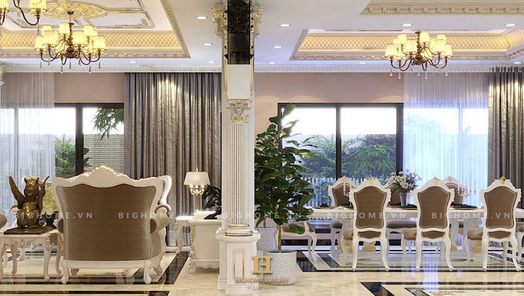 Thiết kế phòng khách đẹp tinh tế, độc đáo tại Hà Nội