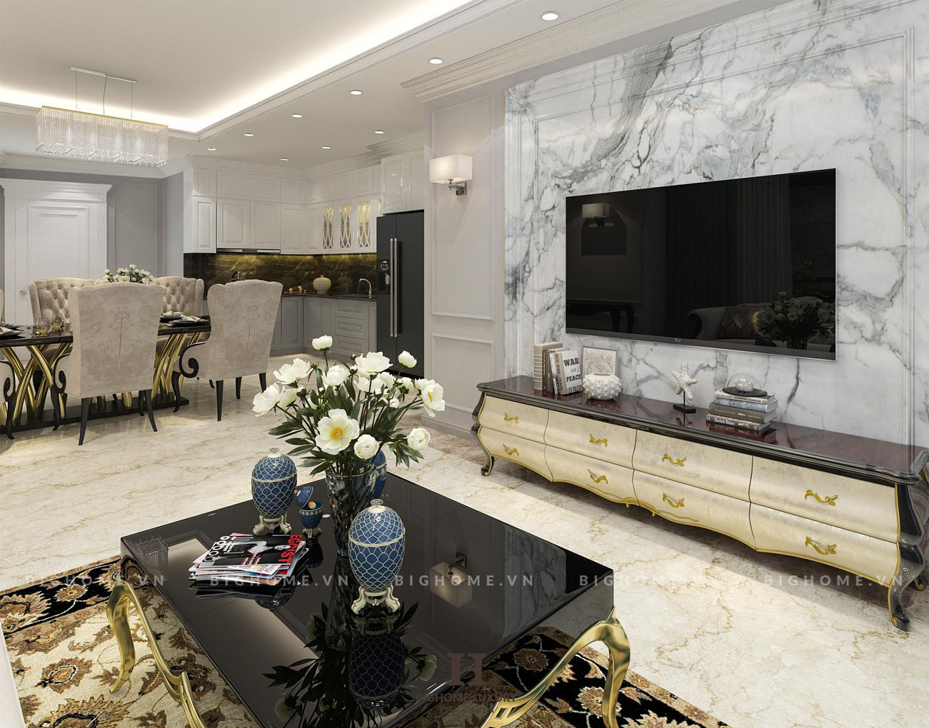 Chiêm ngưỡng thiết kế nội thất chung cư luxury nhà anh Đạt