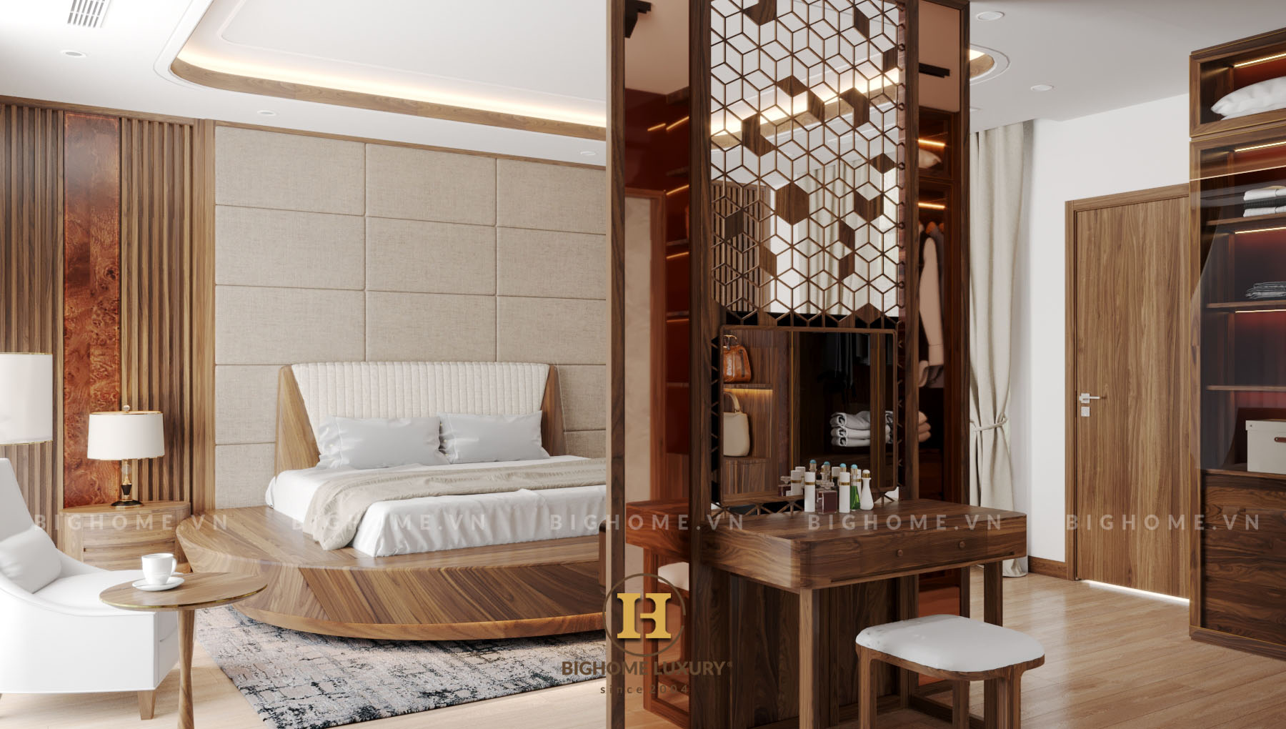 Thiết kế nội thất biệt thự liền kề Vinhomes Ocean Park 3 - The Crown phòng ngủ