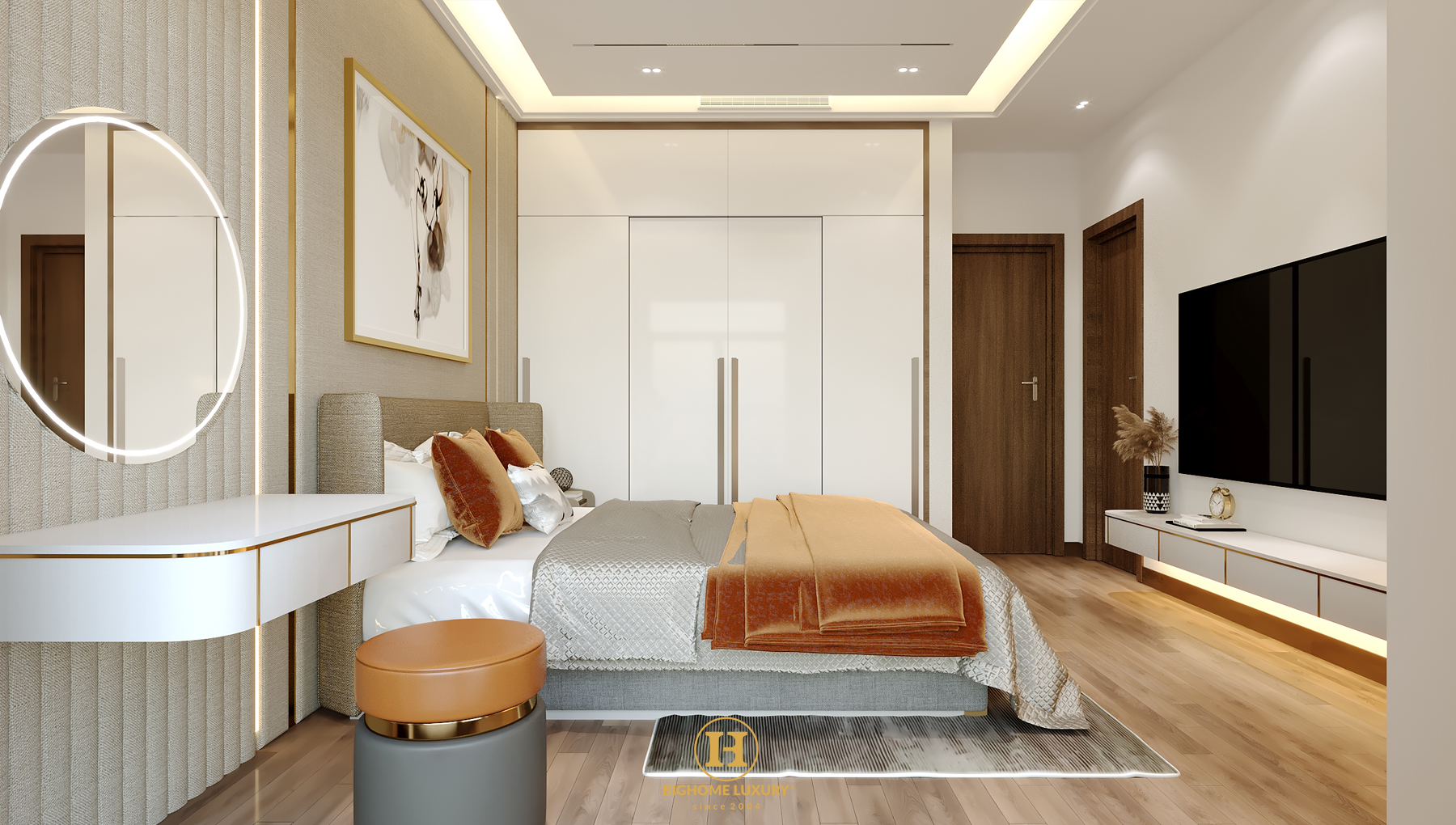 louis hoang mai 1Chi tiết nội thất phòng ngủ master luxury tại Louis Hoang Mai