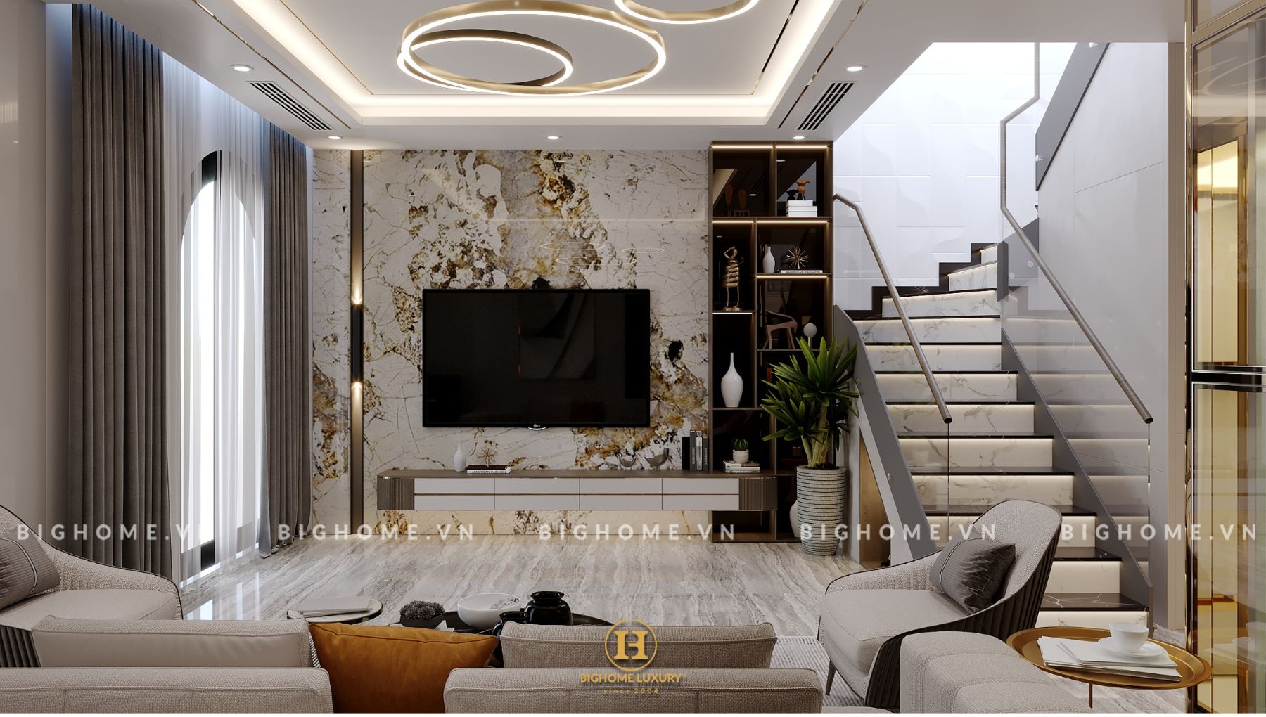 Top 10 mẫu thiết kế nội thất phòng khách chung cư đẹp 2022