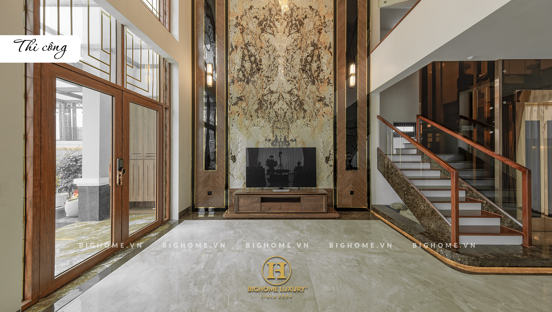 NỘI THẤT BIỆT THỰ GỖ ÓC CHÓ OCEAN PARK: Thi công đẹp hơn thiết kế 3D